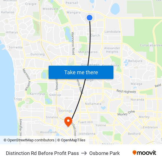 Distinction Rd Before Profit Pass to Osborne Park map