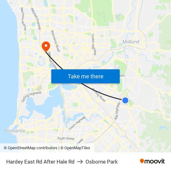 Hardey East Rd After Hale Rd to Osborne Park map