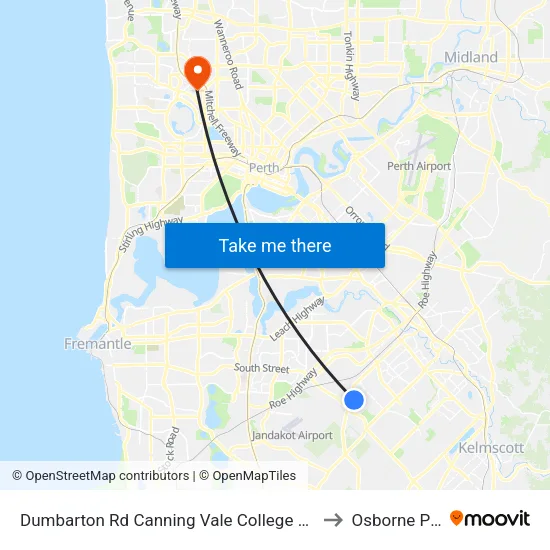 Dumbarton Rd Stand 1 to Osborne Park map