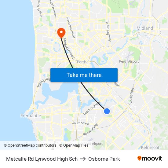 Metcalfe Rd Lynwood High Sch to Osborne Park map