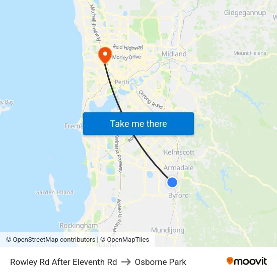 Rowley Rd After Eleventh Rd to Osborne Park map