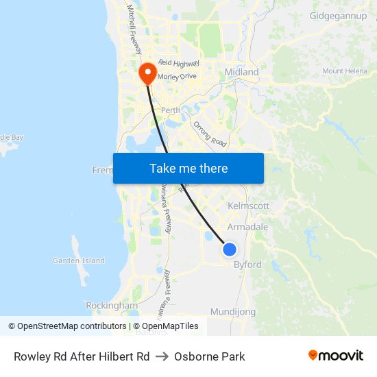 Rowley Rd After Hilbert Rd to Osborne Park map