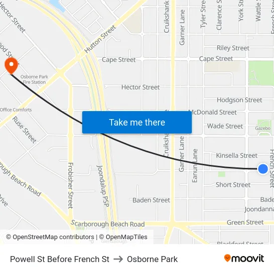 Powell St Before French St to Osborne Park map