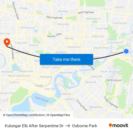 Kulungar Elb After Serpentine Dr to Osborne Park map