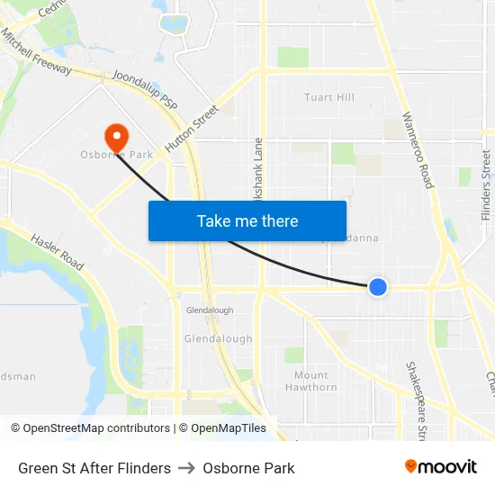 Green St After Flinders to Osborne Park map