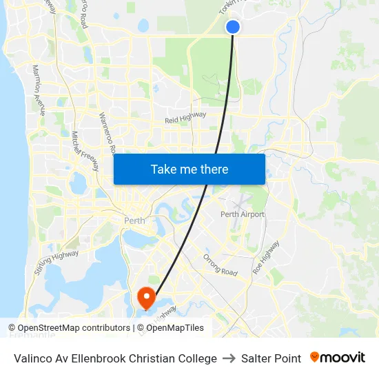 Valinco Av Ellenbrook Christian College to Salter Point map