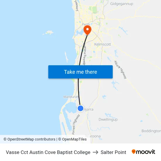 Vasse Cct Austin Cove Baptist College to Salter Point map