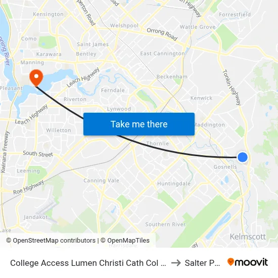 College Access Lumen Christi Cath Col Stand 4 to Salter Point map