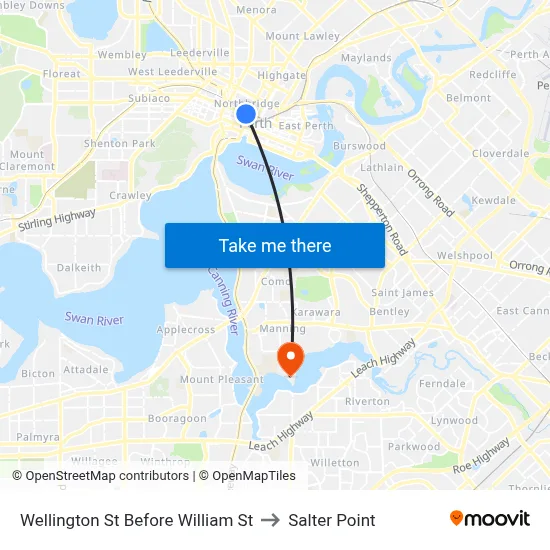 Wellington St Before William St to Salter Point map