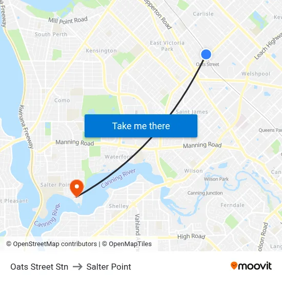 Oats Street Stn to Salter Point map