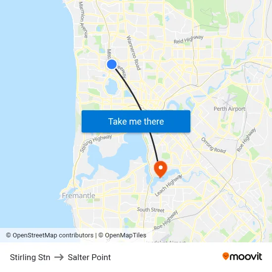 Stirling Stn to Salter Point map
