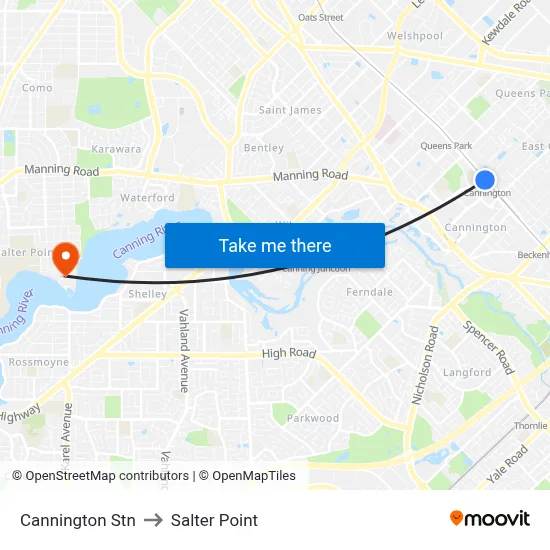 Cannington Stn to Salter Point map