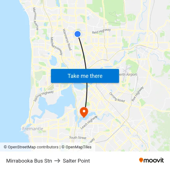 Mirrabooka Bus Stn to Salter Point map