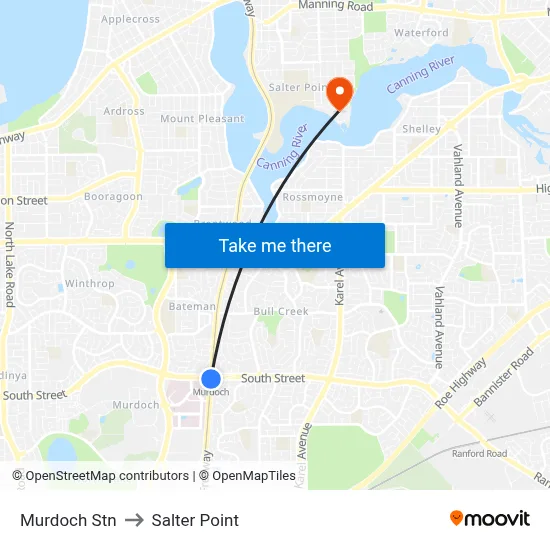 Murdoch Stn to Salter Point map