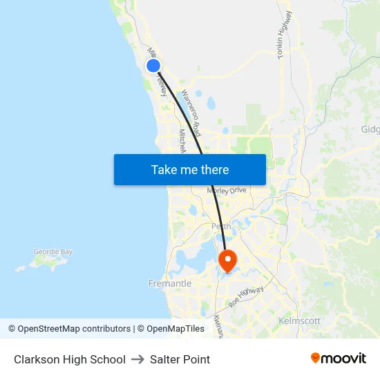 Clarkson High School to Salter Point map