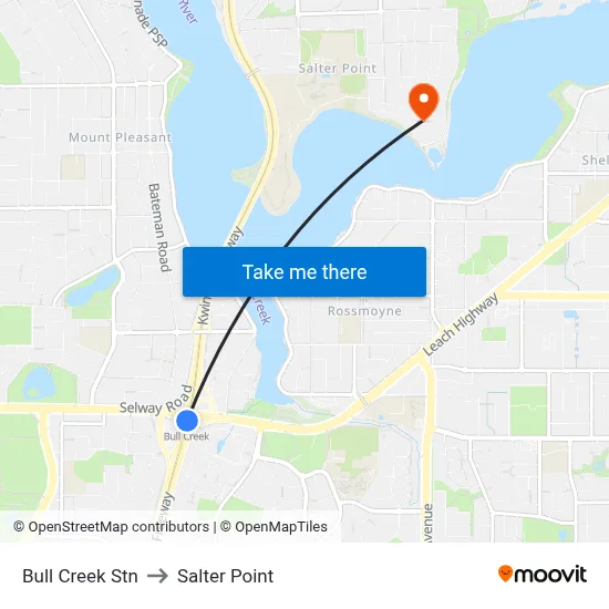 Bull Creek Stn to Salter Point map
