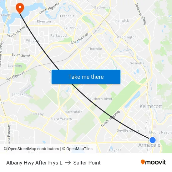 Albany Hwy After Frys L to Salter Point map
