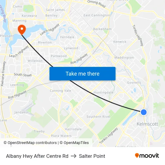 Albany Hwy After Centre Rd to Salter Point map