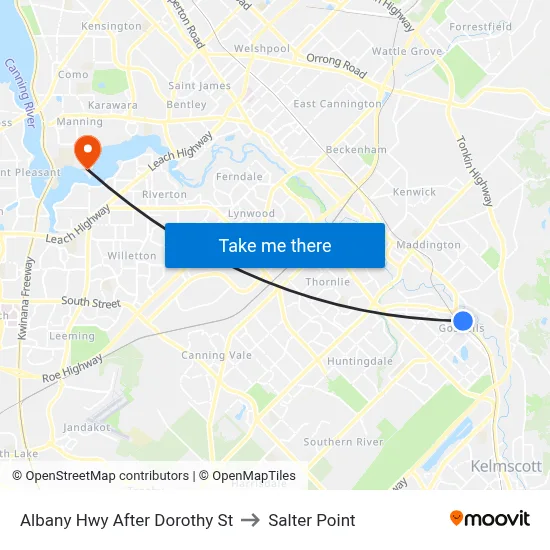 Albany Hwy After Dorothy St to Salter Point map