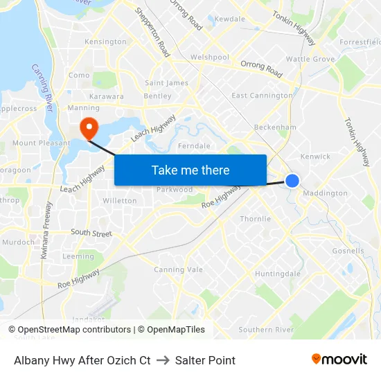 Albany Hwy After Ozich Ct to Salter Point map