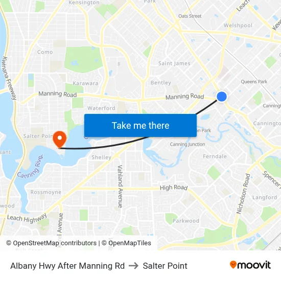 Albany Hwy After Manning Rd to Salter Point map