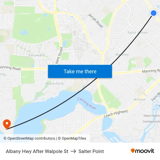 Albany Hwy After Walpole St to Salter Point map