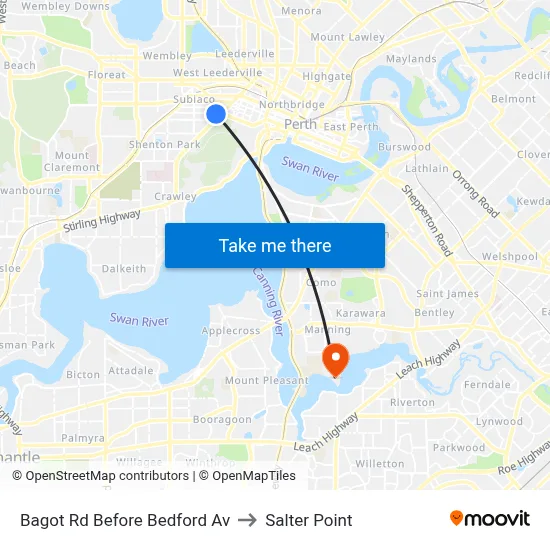 Bagot Rd Before Bedford Av to Salter Point map