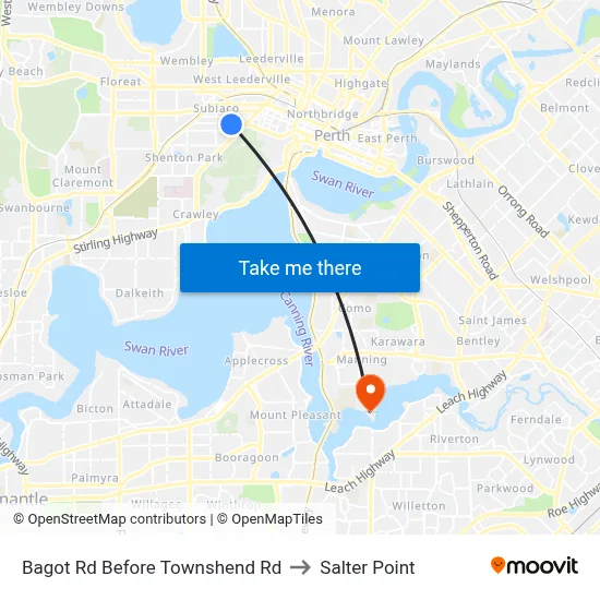 Bagot Rd Before Townshend Rd to Salter Point map