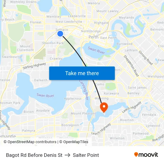 Bagot Rd Before Denis St to Salter Point map