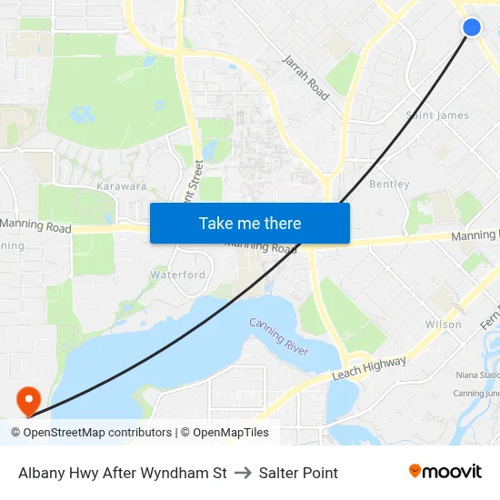Albany Hwy After Wyndham St to Salter Point map
