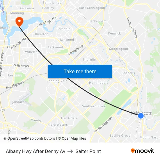 Albany Hwy After Denny Av to Salter Point map