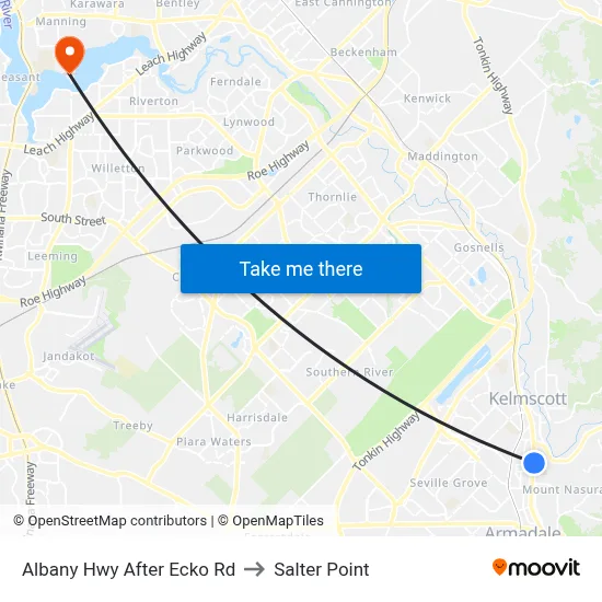 Albany Hwy After Ecko Rd to Salter Point map