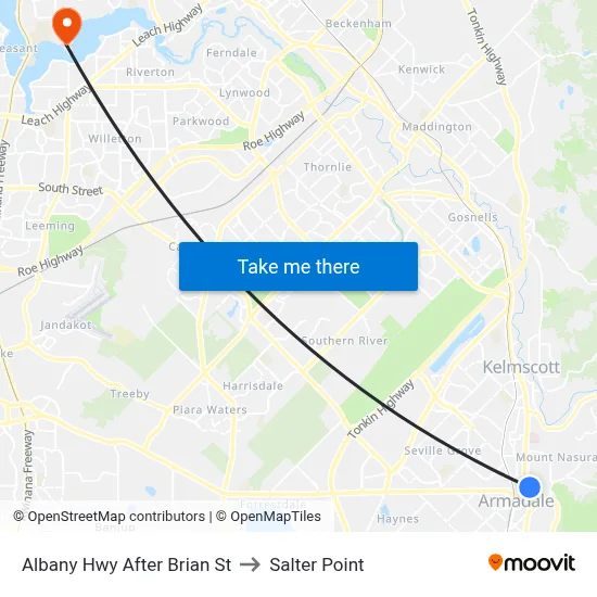 Albany Hwy After Brian St to Salter Point map