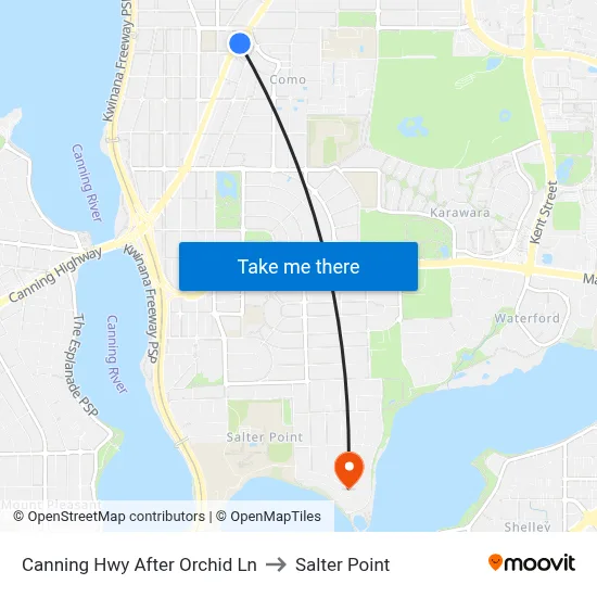 Canning Hwy After Orchid Ln to Salter Point map