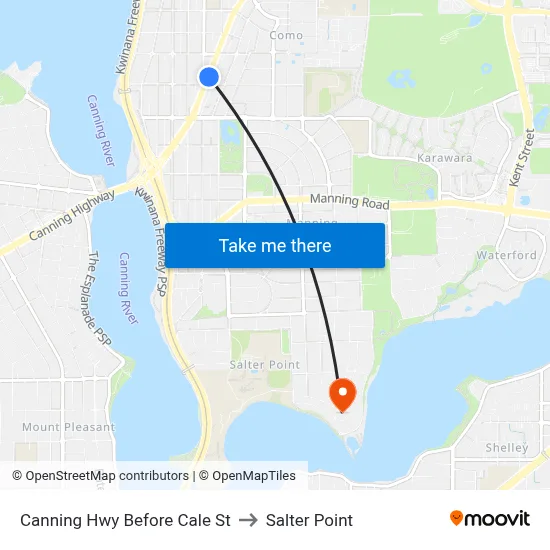 Canning Hwy Before Cale St to Salter Point map