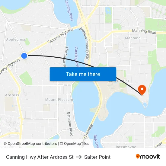 Canning Hwy After Ardross St to Salter Point map
