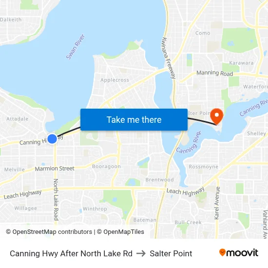Canning Hwy After North Lake Rd to Salter Point map