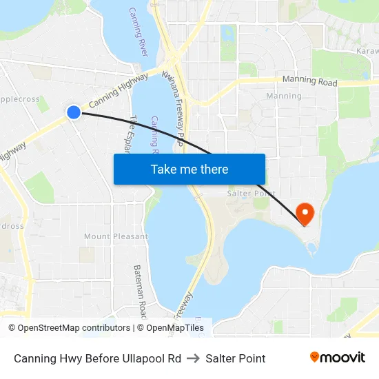 Canning Hwy Before Ullapool Rd to Salter Point map