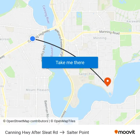 Canning Hwy After Sleat Rd to Salter Point map