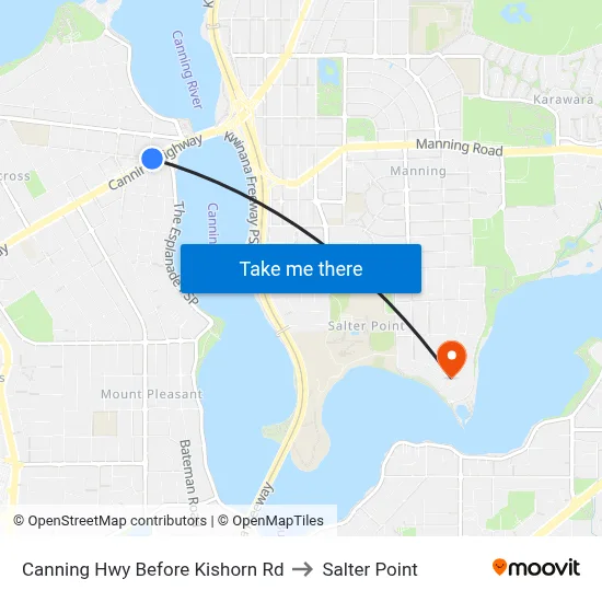 Canning Hwy Before Kishorn Rd to Salter Point map