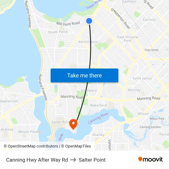 Canning Hwy After Way Rd to Salter Point map