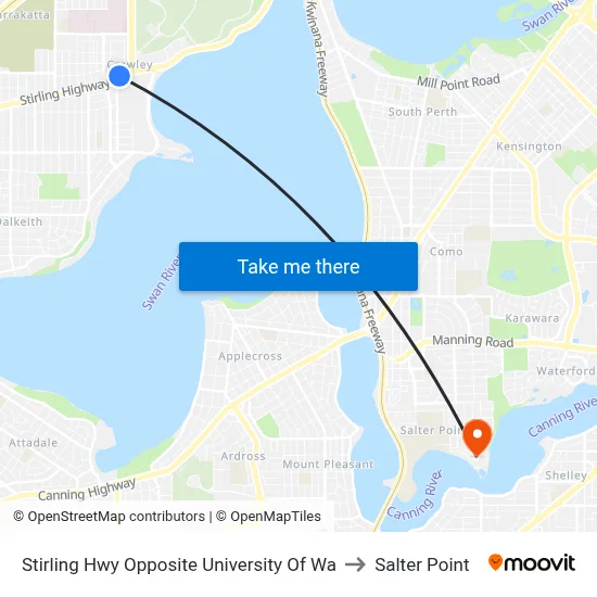Stirling Hwy Opposite University Of Wa to Salter Point map