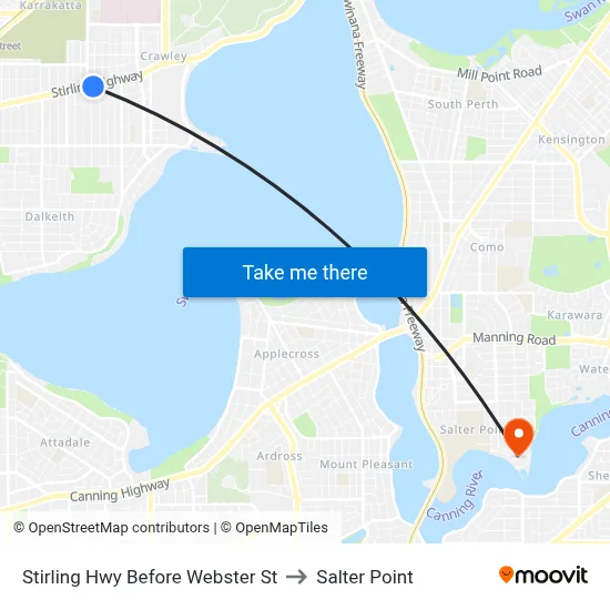 Stirling Hwy Before Webster St to Salter Point map