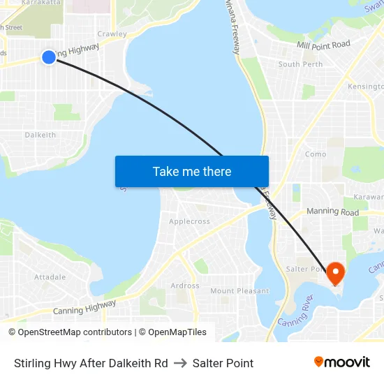 Stirling Hwy After Dalkeith Rd to Salter Point map