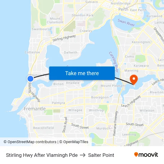 Stirling Hwy After Vlamingh Pde to Salter Point map