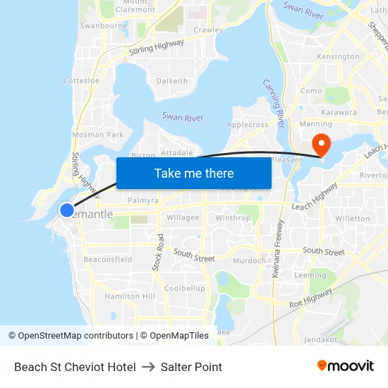 Beach St Cheviot Hotel to Salter Point map