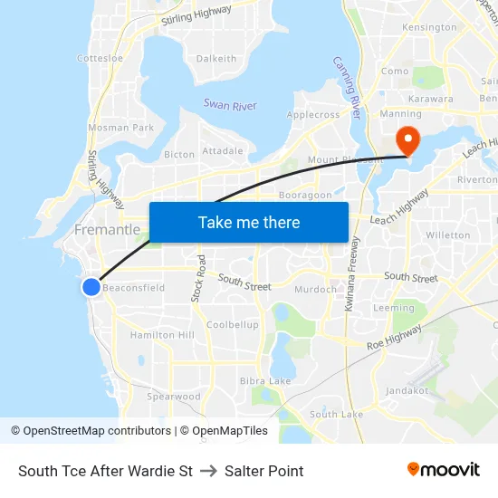 South Tce After Wardie St to Salter Point map