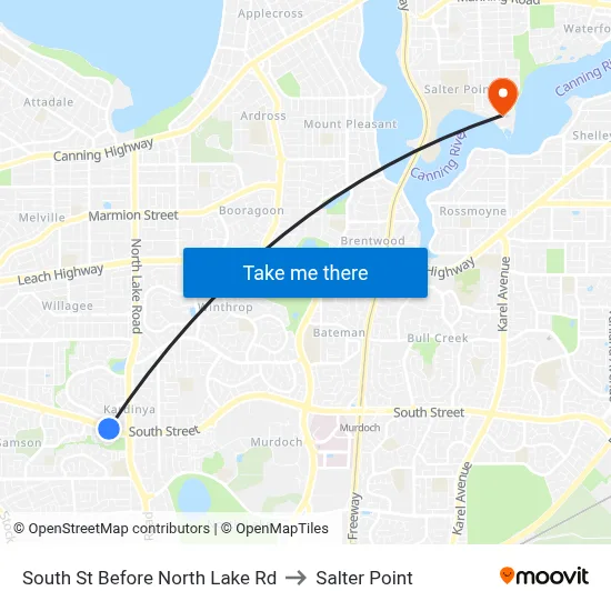 South St Before North Lake Rd to Salter Point map