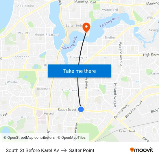 South St Before Karel Av to Salter Point map