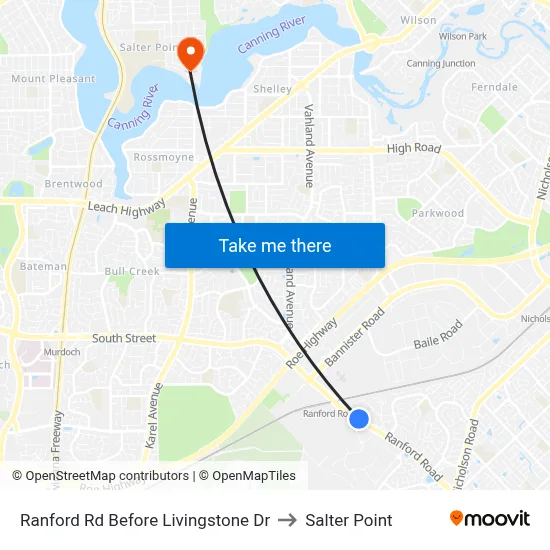 Ranford Rd Before Livingstone Dr to Salter Point map